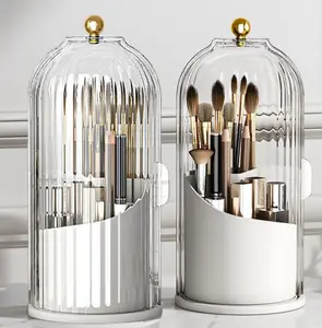 Rotating Transparent Makeup Brush Holder
