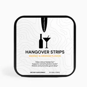 Hex Supplements Hangover Oral Strips for General Wellness - Helps Relieve Headaches, Supports Hydration, And Promotes Good Sleep Healthcare Natural Fitness