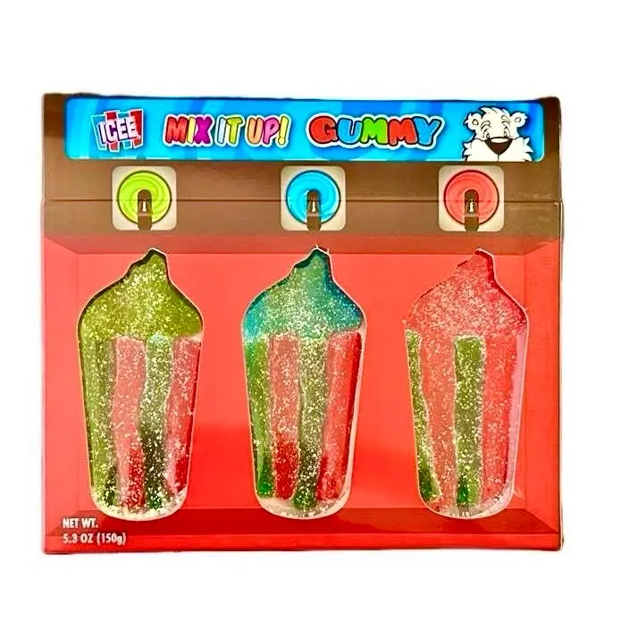 ICEE Mix It Up Gummy - 3 Piece Cup Shaped Chewy Gummy - Cherry, Blue Raspberry & Watermelon Flavor- 5.3 oz Giant Gum Candy Kids  Snack outdoorfun