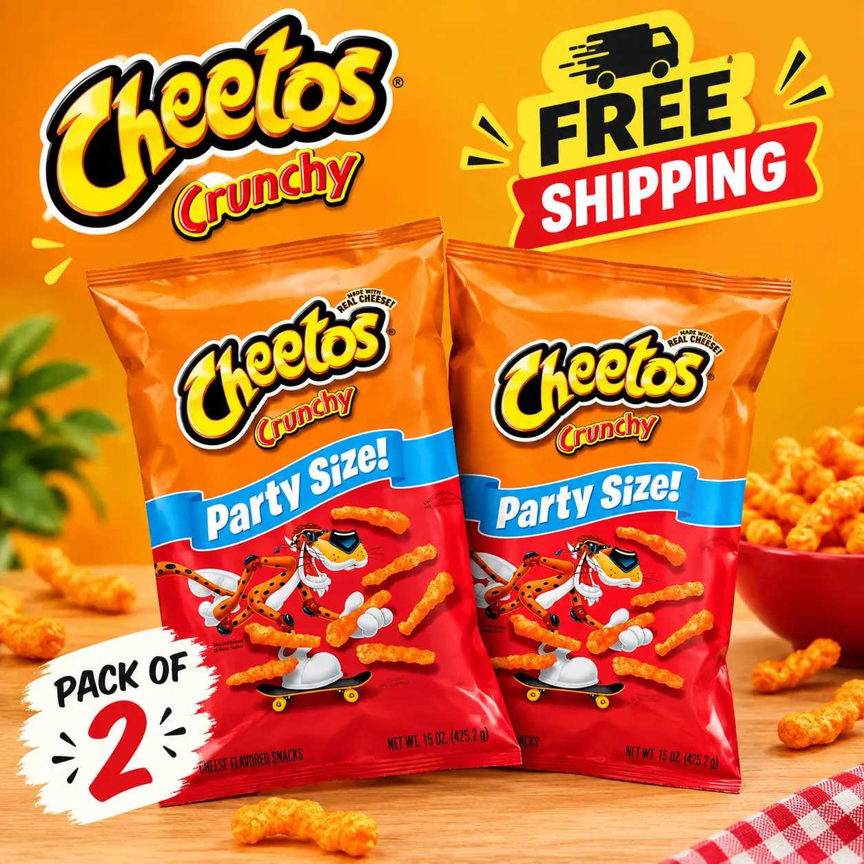 Cheetos Crunchy Cheese Flavored Snacks, 15 oz Bag