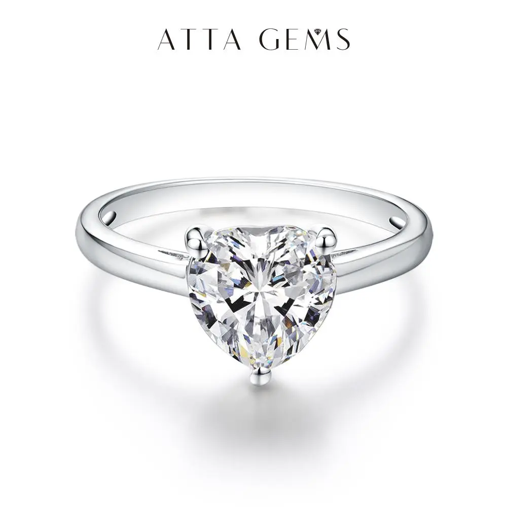 Women's 2CT D Color VVS1 Heart Shaped Synthetic Moissanite Solitaire Engagement Ring - Fine Artificial Gemstone Jewelry for Wedding, Anniversary Gift R010 summerwins, Heart Shaped Ring, Female, Daily Wear, Synthetic Stone, Yes, Adults, Sizes 5-9, Love Hea
