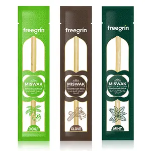 Freegrin Natural Miswak Toothbrush Sticks | 3 Flavors (Mint, Clove, Coconut) | 1/3/6/12 Pack Options | Organic Teeth Whitening & Fresh Breath