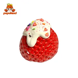 PupuLand Sauced Big Strawberriestaba Squishy Slime Squishies Tabba Squishies Kidstoys Food-Grade Silicone Slow-Rising Rebound Squishy Fidget Toys for Stress Relief Soft Squeeze Toys with Thick Creamy Slime Texture Handmade Non-Toxic Sensory Toys