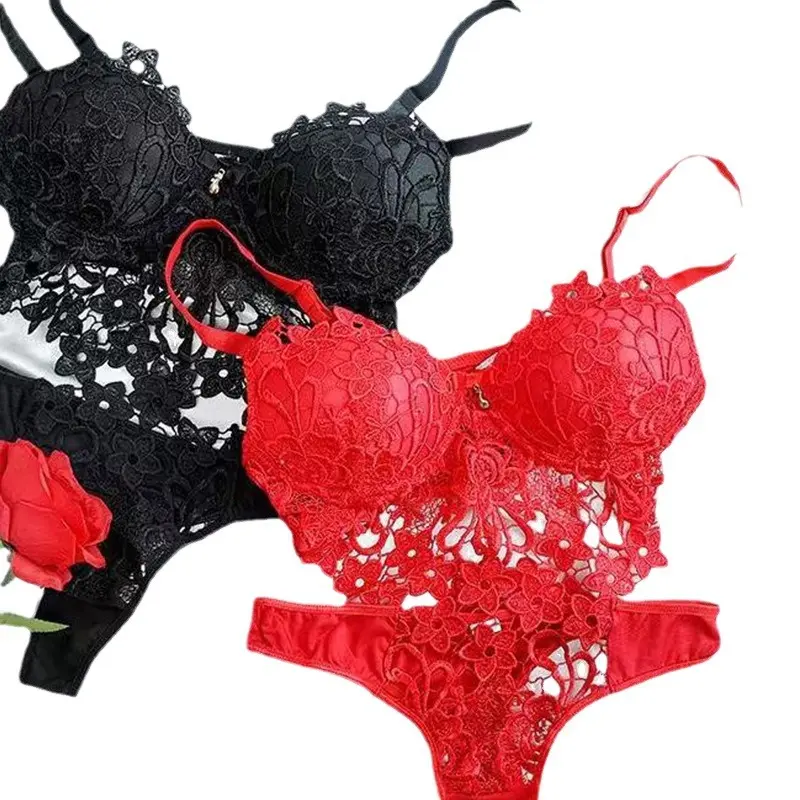 2025 New Style Fashion Women's Clothing Sex Sexy Lingerie Three-point  Perspective Tight Tight Fit Slim Backless Lace Lace Temptation Pajamas  Two-piece Set - TikTok Shop