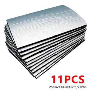 11 Sheets Car Hood Sound Deadening Mat 5mm Butyl Heat Insulation Fireproof Material for Engine Firewall Noise Reduction Vibration Dampening Universal Automotive Soundproofing Kit for Car Van Truck DIY Installation,summervibes