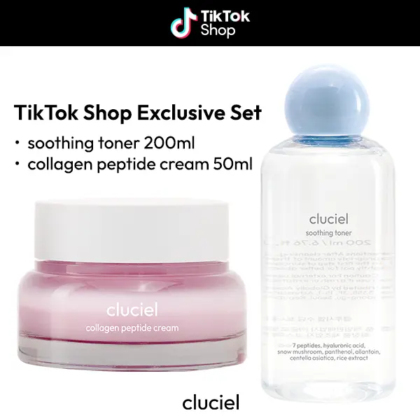 [TikTok Shop Exclusive] cluciel collagen peptide cream 50ml+soothing toner 200ml set
