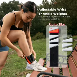 Sunny Health & Fitness Adjustable Wrist/Ankle Weights, Pair Set of 2, Home Gym Workout Fitness, 0.25-2 lbs Each, Customizable Removable Weights, Water-Resistant Comfortable Design, Wristband Strap, Universal Fit One Size, Walking Running Yoga