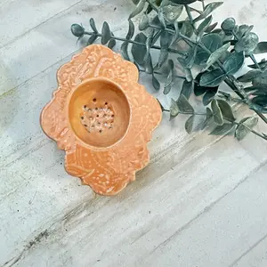 Peach Ceramic Tea Steainer Round Strainer