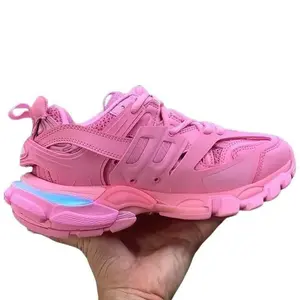 luxury LED rechargeable trainers for men and women Classic Track chunky shoes with LED Casual height increasing shining couples' shoes