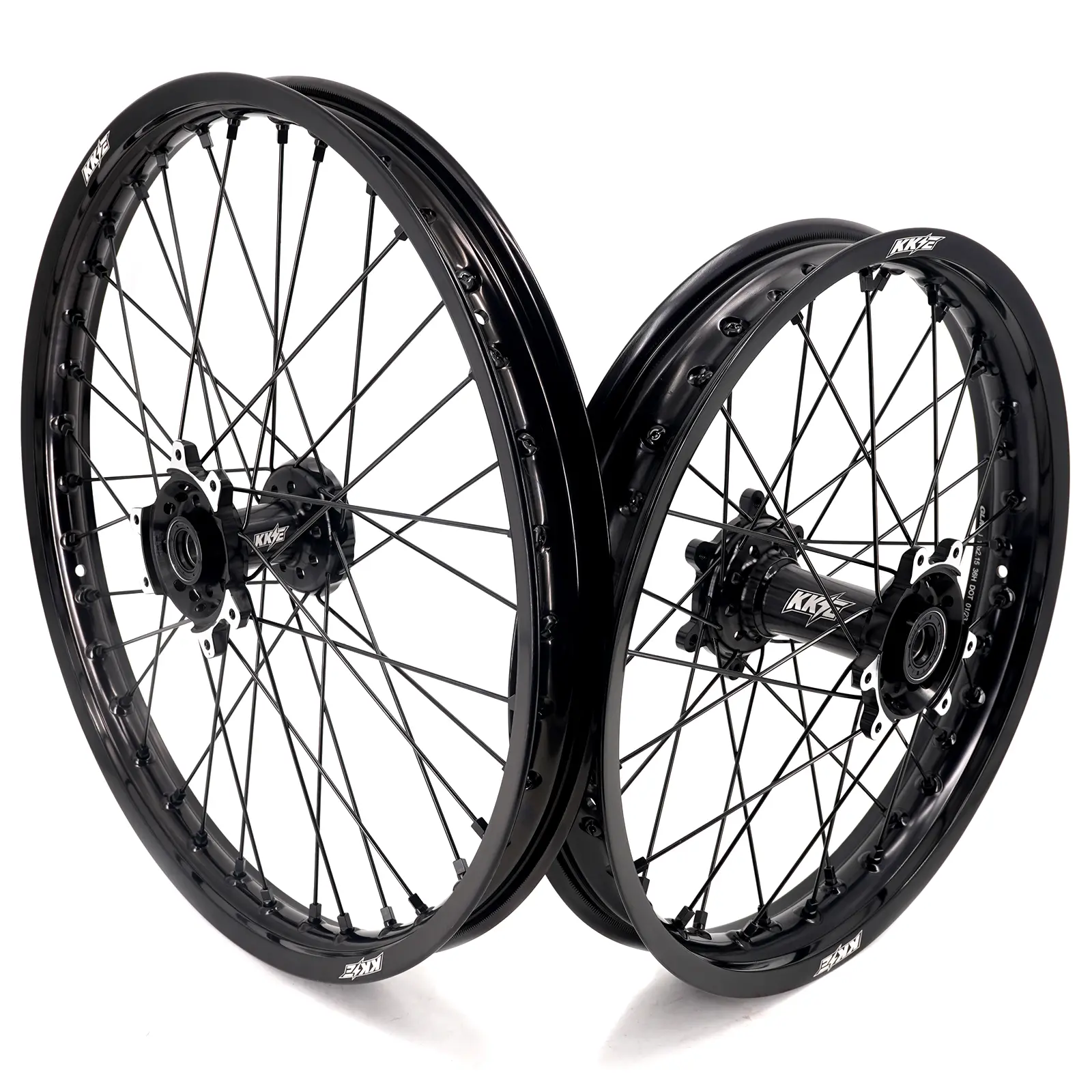 KKE 21/18 Wheels Rims for SurRon Ultra Bee 2023-2025 Black Hub 6082-T6 Aluminum CNC Machined 7050-T6 Rim Front 1.6x21 Rear 2.15x18
