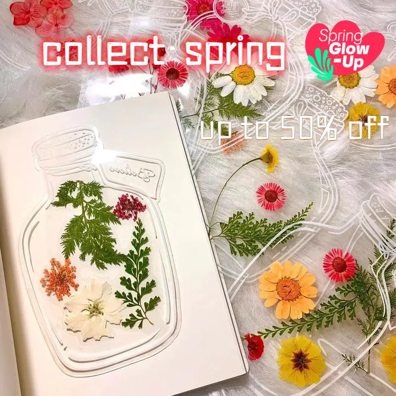 Spring 40Pcs DlY Bookmarks, Transparent Dried FlowerSpring Bookmarks, Handmade Dried FlowerBookmarks,Flower Bookmarks Maker, HandmadeDlY Transparent Beautiful Flower Page mothersdaygiftideas