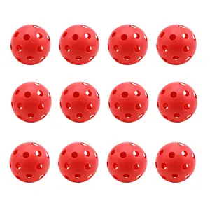 GSE Games&Sport Expert 12-Pack Airflow Hollow Plastic Practice Golf Balls (Red/Blue/White/Yellow/Multi)
