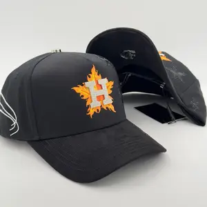 Diamonded Houston H Stars Semi-Curved Cap