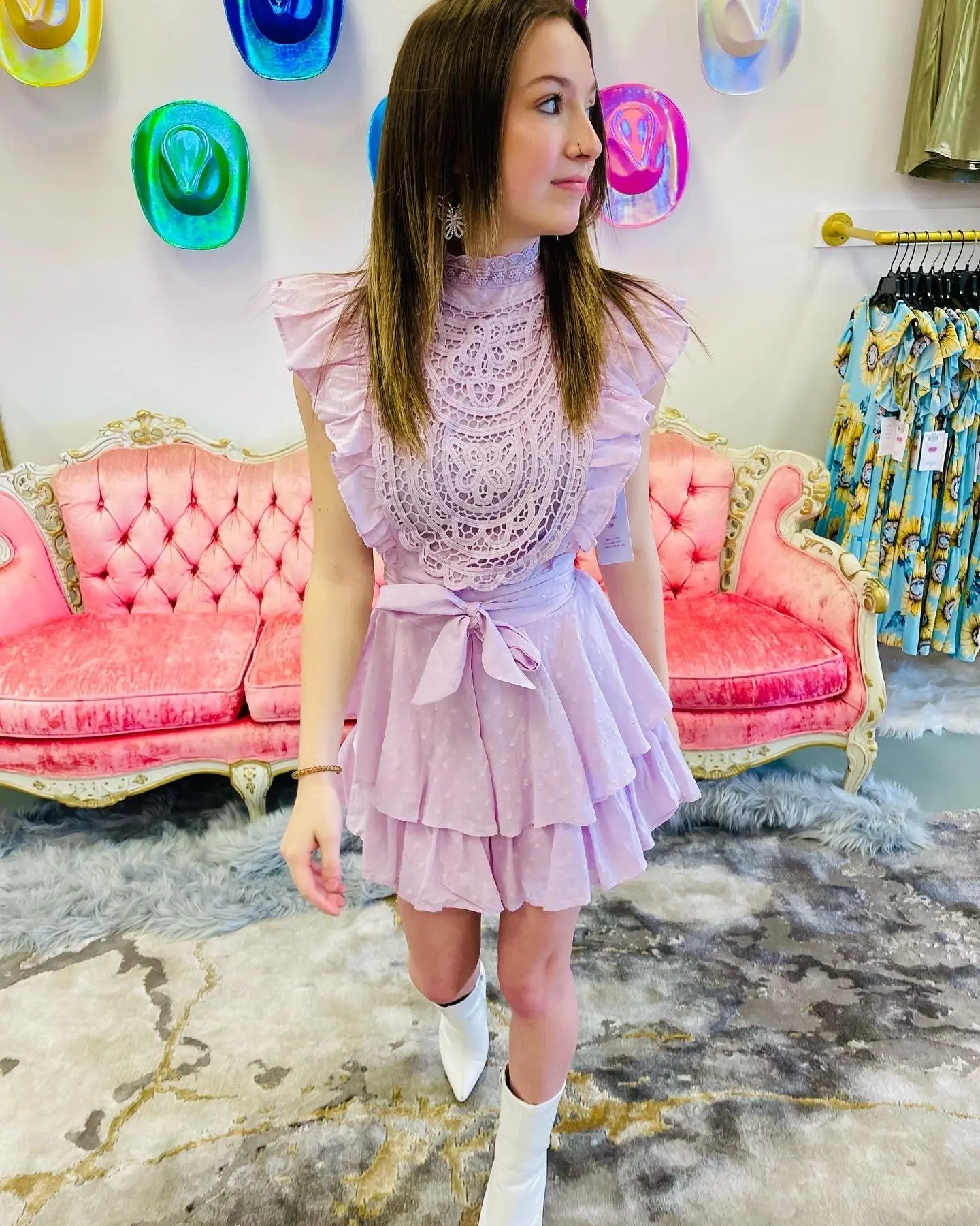 Lilac lace romper