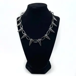 Faux Collar Spike Necklace