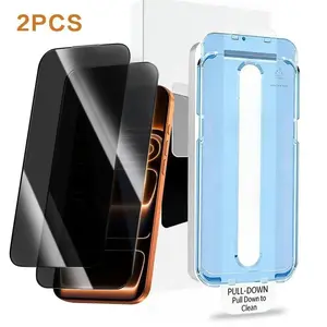 2-Pack Privacy Screen Protector for iPhone 17/16/15/14/13 Pro Max/Plus/Air/E - Full Coverage Anti-Spy Tempered Glass, 9H Hardness, Bubble-Free Installation
