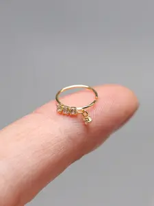 1PC 925 Sterling Silver Nose Ring Hoop CZ Cartilage Earring Dangling Nose Body Piercing Jewelry