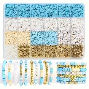4000pcs Soft Clay Beads Set, Includes Letter Beads and Stringing Wire, Ideal for Bracelets, Jewelry, Keychains, Craft Accessories, Fashion Gift