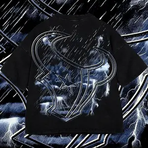 Blue Bull Cool Texas Washed T-Shirt For Men, Graphic Vintage Acid Wash Heavy Cotton Tee, Streetwear Oversized Cowboys Texas Mexican Fans, Made In US