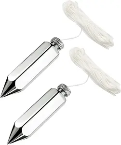 2PCS Hexagon Steel Plumb Bob 790-8 8 Ounce Brass Plumb Alloy Steel Building Measuring Hammer Wire Hammer Pendant Metal Building Accessories Crafting Wire Kit Durable Construction Easy Cord Replacement