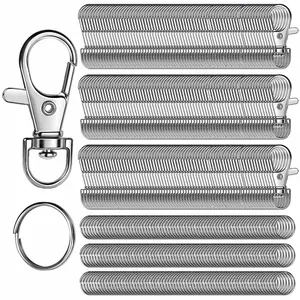 480Pcs/Set Lobster Claw Clasps and Key Rings,Keychain Making Kit,Including 240 Keychain Clips and 240 Key Chain Ring,Split Rings,for Key Chains,Crafts,Lanyard,Key,Jewelry Making,DIY Hand Tools Kits