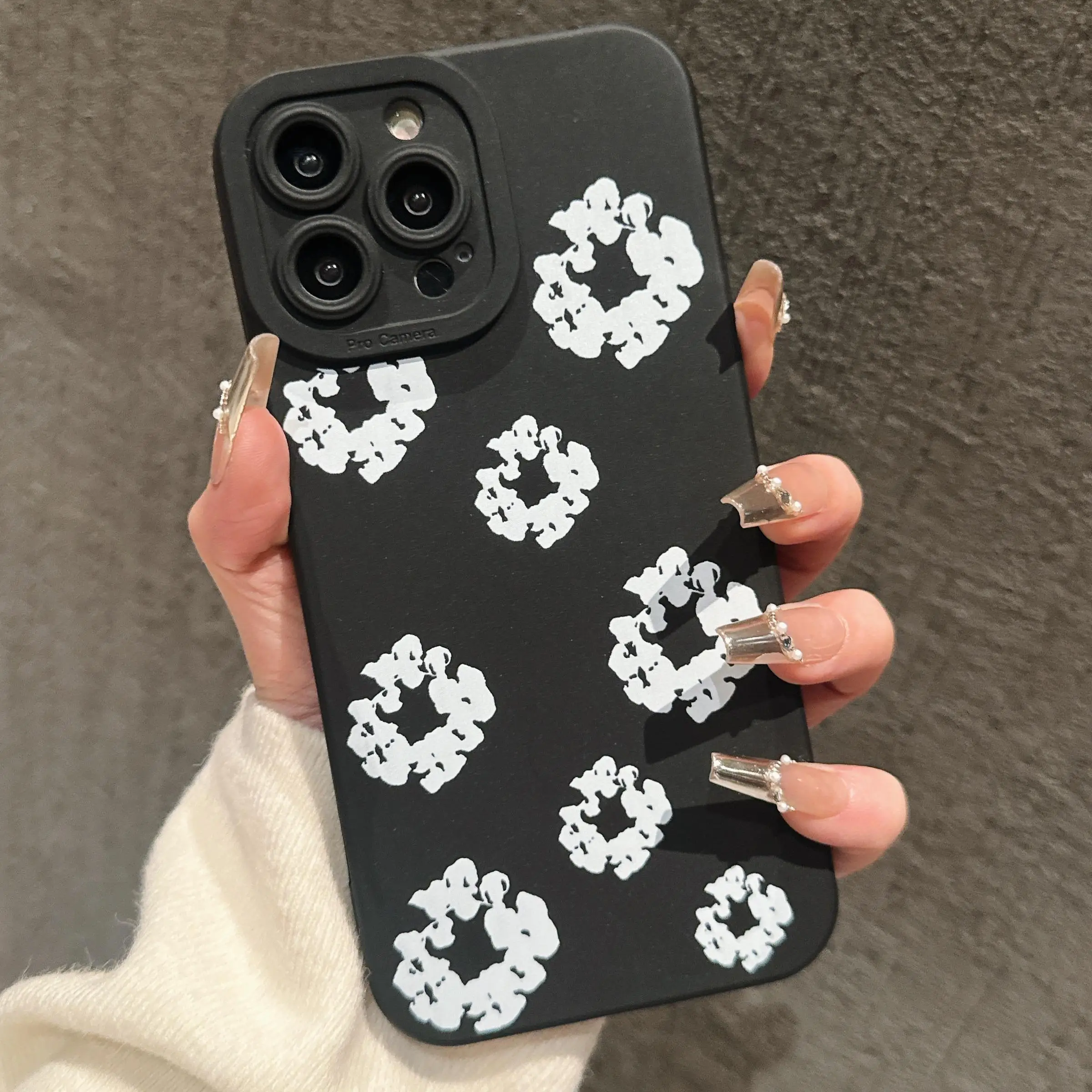 Fashion Pattern Phone Case, Decorative Phone Protector Cover, Phone Accessories Compatible with iPhone 11 12 13 14 15 16 Pro Max, Gifts For Girl, Phon