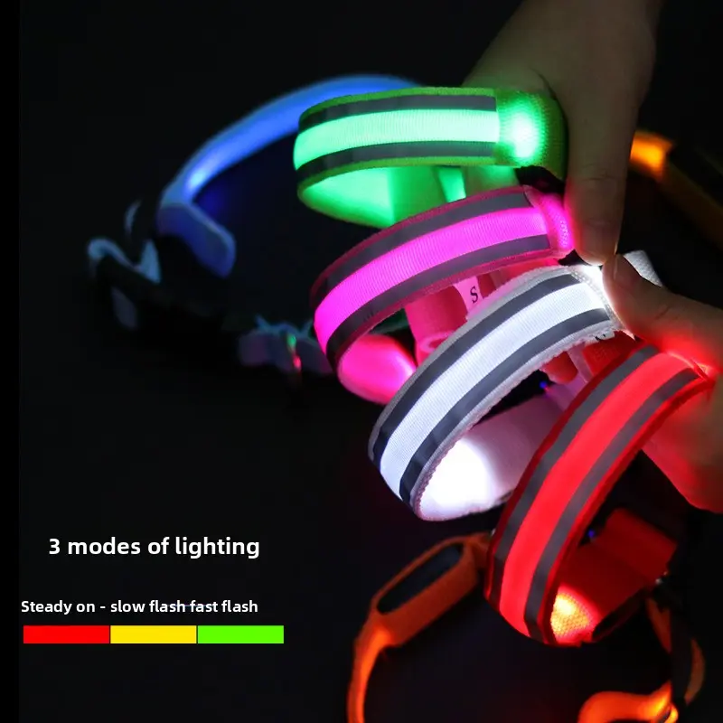 LED Luminous Anti-Lost Dog Collar, USB-Charging Reflector Basic Collar with Reflective Material for Night Dog Walking Pet Supplies, Reflector Basic Collars