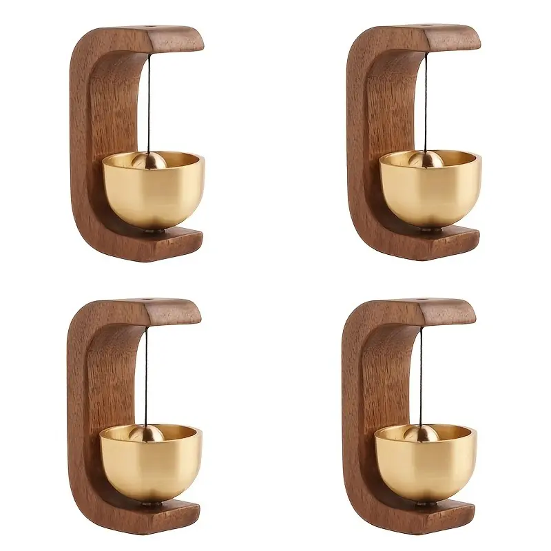 Handmade Wooden Door Chime, 4-Piece Magnetic Bell Set for Front Door, Farmhouse Entryway Decor & Aesthetic Apartment Accent with Soft Natural Sound, Apartment Decor Ideas, Doorbell Chime, Decorative, Room Decor