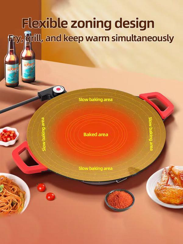 TANLOOK KITCHEN 1500W Portable Electric Korean BBQ Grill Indoor Smokeless Non-stick Grill Pan Adjustable Temperature Control Universal Fry Griddle for Home Cooking