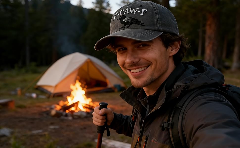 F Caw F Hat, F-Caw-F Hat Fcawf Cawf Bird Cap, Embroidered Adjustable Hats Soft Washed Baseball Caps