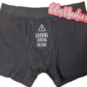 FUN Christmas sexy mens undies! Menswear Underwear-anniversary holiday gifts for husband, boyfriend, CHOKING HAZARD Valentines Day Casual print