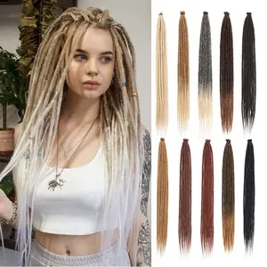 Unisex Synthetic Dreadlock Extensions, 4-Pack (40 Strands Total), 0.6 cm Precise Width, 24 in Synthetic Hair Piece, Multiple Colors