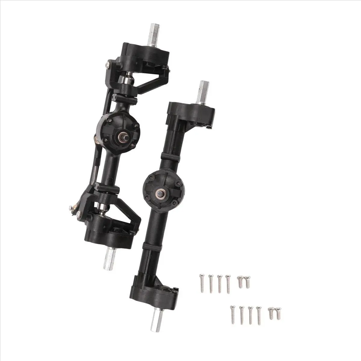 Composite Front and Rear Portal Axle Set, Upgrade Parts for 1/16 Radio Control Cars, Fits WPL C14 C24 C34 C44 B14 B24 Models, Front Rear Set, Rc Car Upgrade, Wpl Models