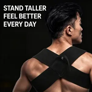 Adjustable posture corrector, elastic shoulder straps for back and shoulder support, upper back trainer, open shoulder design, suitable for office use, assistance support for bench press and weightlifting