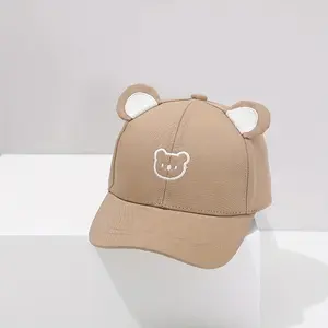 Cartoon Bear Baseball Cap, Lightweight Breathable Polyester, Cute Ear Decoration