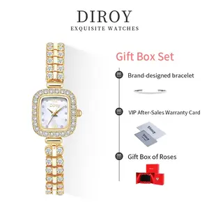 【Valentine’s Day Gift】Women's' Watch Elegant Jewelry BraceletWatch, suitable for ladies and girls. Gift Box of Roses+bracelet fashionable versatile design