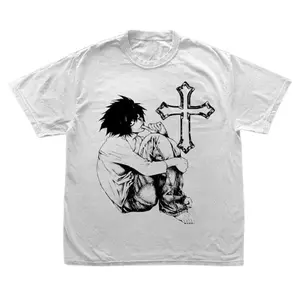 Anime Vintage Graphic Tee, L Lawliet Tee, Death Note Shirt, Manga Anime Shirt, Unisex T-Shirt, Anime Clothing Top Menswear Womenswear Streetwear.