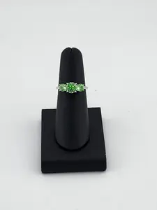 Triple Green Gemstone Ring in 925 Sterling Silver – Classic Style, Modern Shine