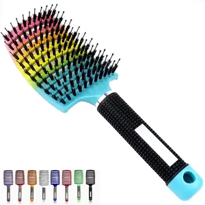 [Wet Hair Comb + Hairbrush Cleaner] 1 wet hair comb + 1 hairbrush cleaner Wet Hair Comb + Hairbrush Cleaner Detangling Brush Getting Knots Out without Pain Adds Shine and Makes Hair Smooth,Detangler Boar Bristle Hair Brush for Adult & Kids Wet or Dry Hair