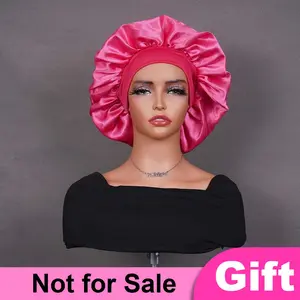 BGMgirl Hair Pink Silk Bonnet Soft Bonnet Sleeping Hat For Women Hair Care Bonnet Hair Extensions