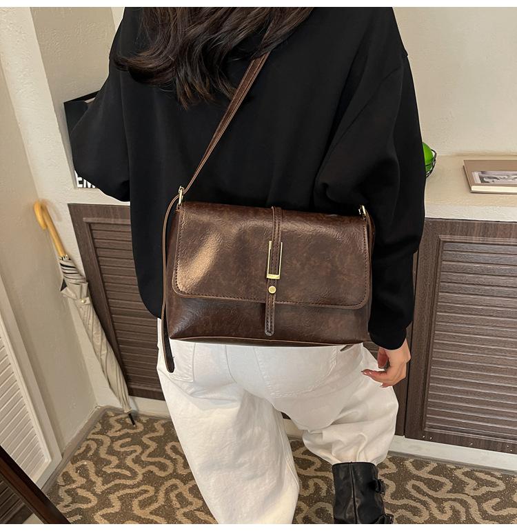 Vintage French Style Women’s Work Bag | Chic Commuter Shoulder & Crossbody Square Handbag | Elegant Minimalist Designer Purse | Versatile Everyday Fashion Bag