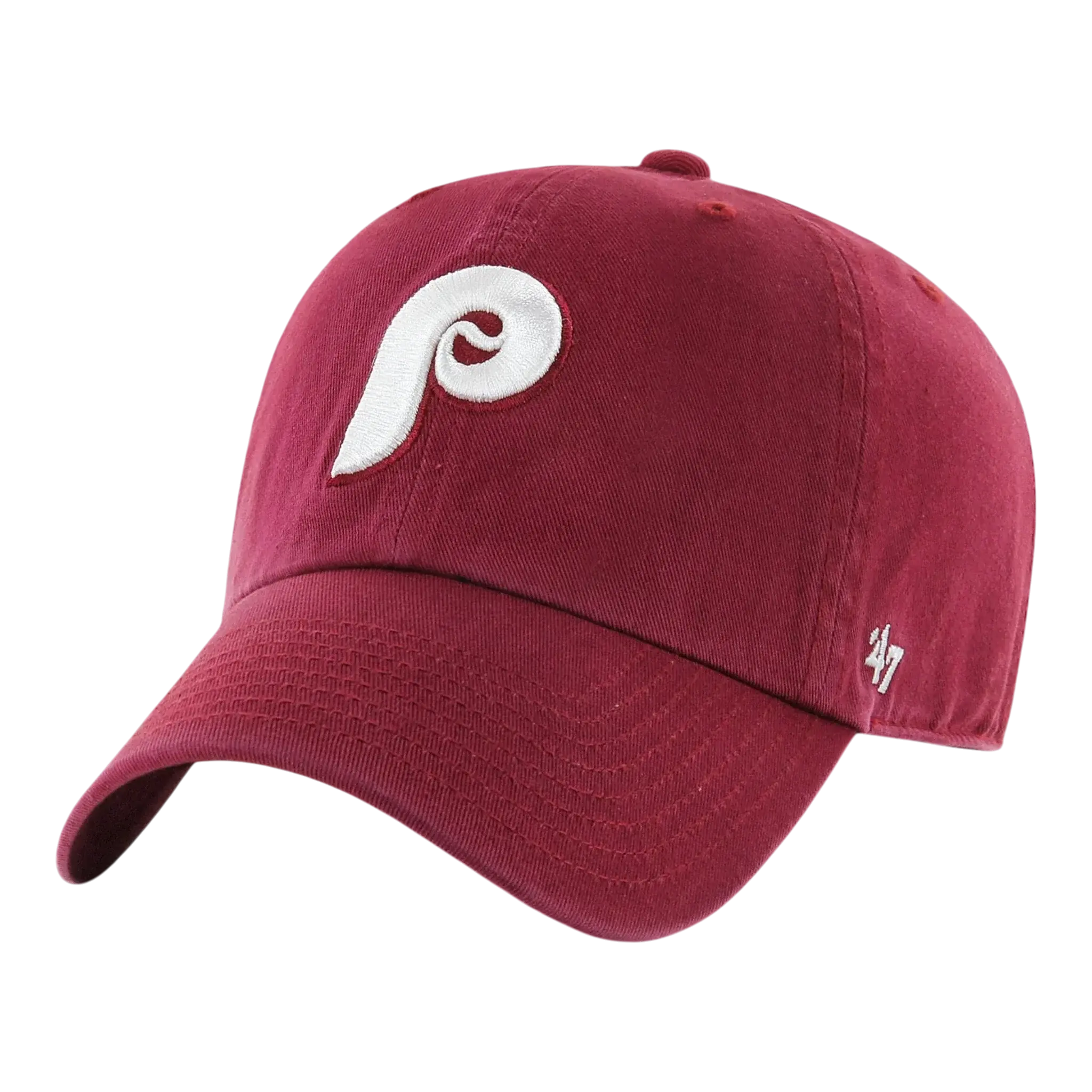47 Brand Clean Up Philadelphia Phillies Strapback in Cardinal Red | Adjustable Cap