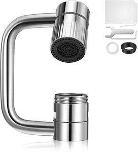 1440° Rotatable Faucet Aerator Extension for Kitchen & Bathroom Sinks - 2 Mode Splash Control, Rotating Swivel Design, Effortless All-Angle Water Flow, 1PC