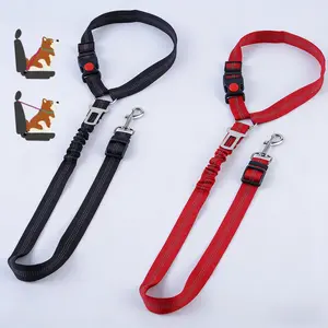 Pet Car Reflective Leash Seat Belt Multi-Functional Elastic Retractable Dog Leash for Large and Medium Dogs Explosion-proof Shock-resistant Traction Rope Portable Car Pet Safety Leash