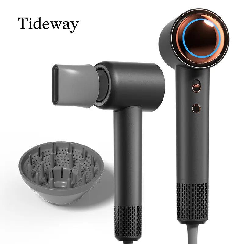【Tideway Official】Tideway H11 Colorful Series High-Speed Hair Dryer - Plasma Ion Technology, Intelligent Temperature Control, Self Cleaning - Bids Farewell to Static Electricity and Frizz - Black