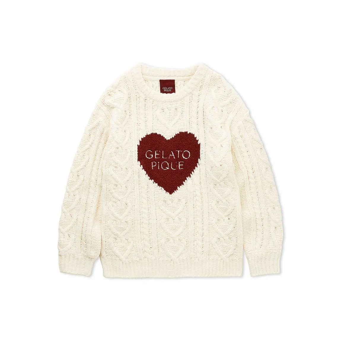 Heart Aran Pullover Sweater