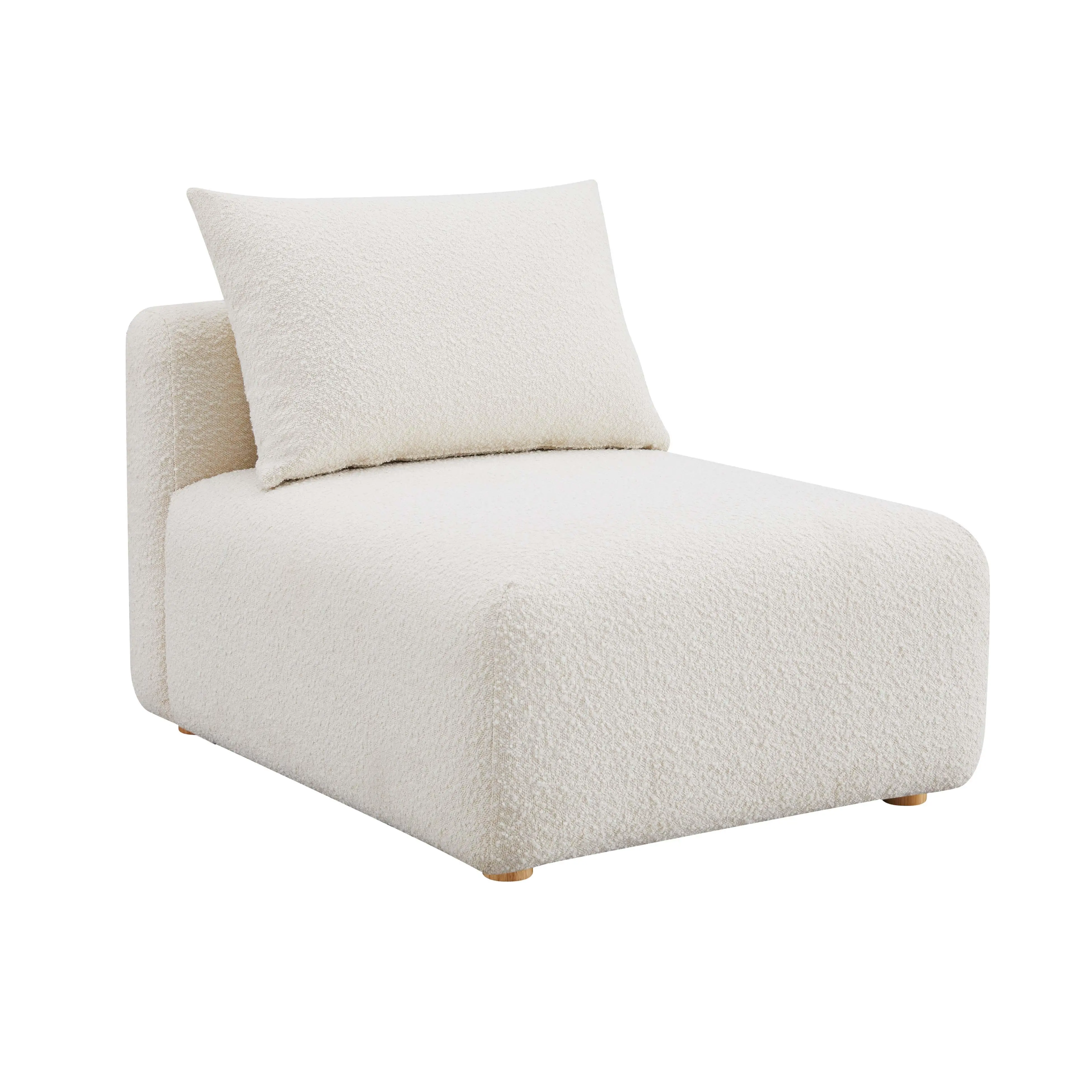 Hangover Cream Performance Boucle Modular Armless Chair Hangover Cream Performance Boucle Modular Armless Chair