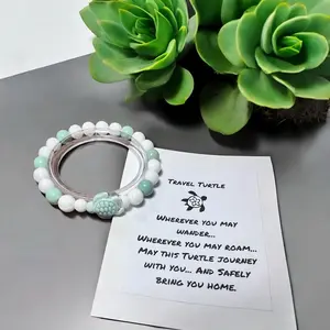 Traveling turtle beaded bracelet! Beads and stones may vary