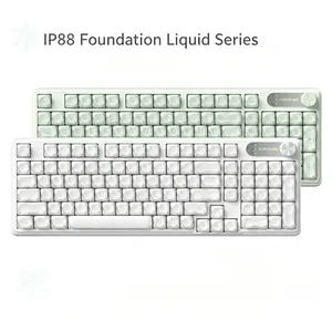 New Upgraded 2.5 IP98 Foundation Gaming Keyboard, 98 keys Wired Cute Classic Keyboard with Number Pad, RGB Backlit Ergonomic Office Silent, Media Knob Custom Mechanical Feel Keyboard, Computer Keyboard for PC, MAC, PS4, Xbox ONE Gamer