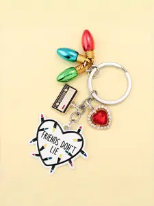 Stranger Things Heart Light Bulb Pendant Keychain, Friendship Gift Keychain, Cute Bag Decoration, Ideal Fan Party Favor